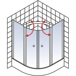 Schulte ExpressPlus Runddusche Garant 4-tlg. Chromoptik Radius 55cm -Badezimmergeschäft obi 315