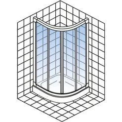 Schulte ExpressPlus Runddusche Kristall/Trend II 4-tlg. Chromoptik 80x80cm -Badezimmergeschäft obi 320