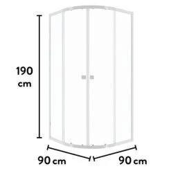 Baliv Duschkabine DUK-90.20R 90 Cm X 90 Cm Chrom -Badezimmergeschäft obi 323