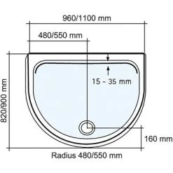 Schulte Duschwanne Halbkreis Extra-flach Alpinweiß Inkl. Füße & Ablauf 110x90 Cm -Badezimmergeschäft obi 351