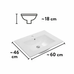 Baliv Waschbecken WB-7380 Weiß Eckig 46 Cm X 60 Cm -Badezimmergeschäft obi 396