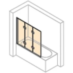 Hüppe Badewannenabtrennung Design Pure 3-tlg. BxH: 120 Cm X 150 Cm L Silber HG -Badezimmergeschäft obi 440