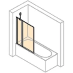 Hüppe Wannenabtrennung Design Pure 1-tlg. Fest. Segm. BxH: 95 X 150 Cm Silber HG -Badezimmergeschäft obi 442