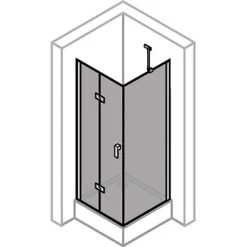 Hüppe 4-Eck-Schwingfalttür Design Pure BxH: 80 Cm X 200 Cm L Silber Hochglanz 1 -Badezimmergeschäft obi 46