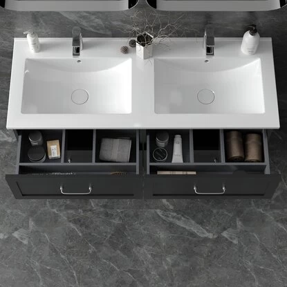 Randal Waschbeckenunterschrank Drome 4 Schubladen 120 Cm Schwarz Griffe Silbern 9 Randal Waschbeckenunterschrank Drome 4 Schubladen 120 Cm Schwarz Griffe Silbern – Bild 7