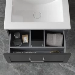 Randal Waschbeckenunterschrank Drome 2 Schubladen 60 Cm Schwarz Griffe Silbern 16 Randal Waschbeckenunterschrank Drome 2 Schubladen 60 Cm Schwarz Griffe Silbern -Badezimmergeschäft obi 490