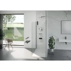 Hüppe Seitenwand Design Pure Alleinst. BxH 100 X 200 Cm Quer 6 Mm Silber Matt 8 -Badezimmergeschäft obi 97